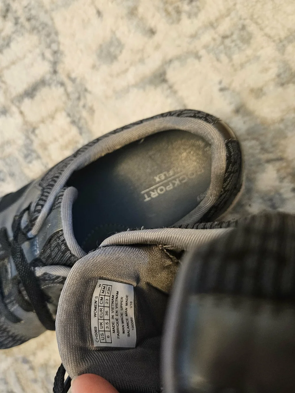Rockport Women's Black and Gray Athletic Sneakers
